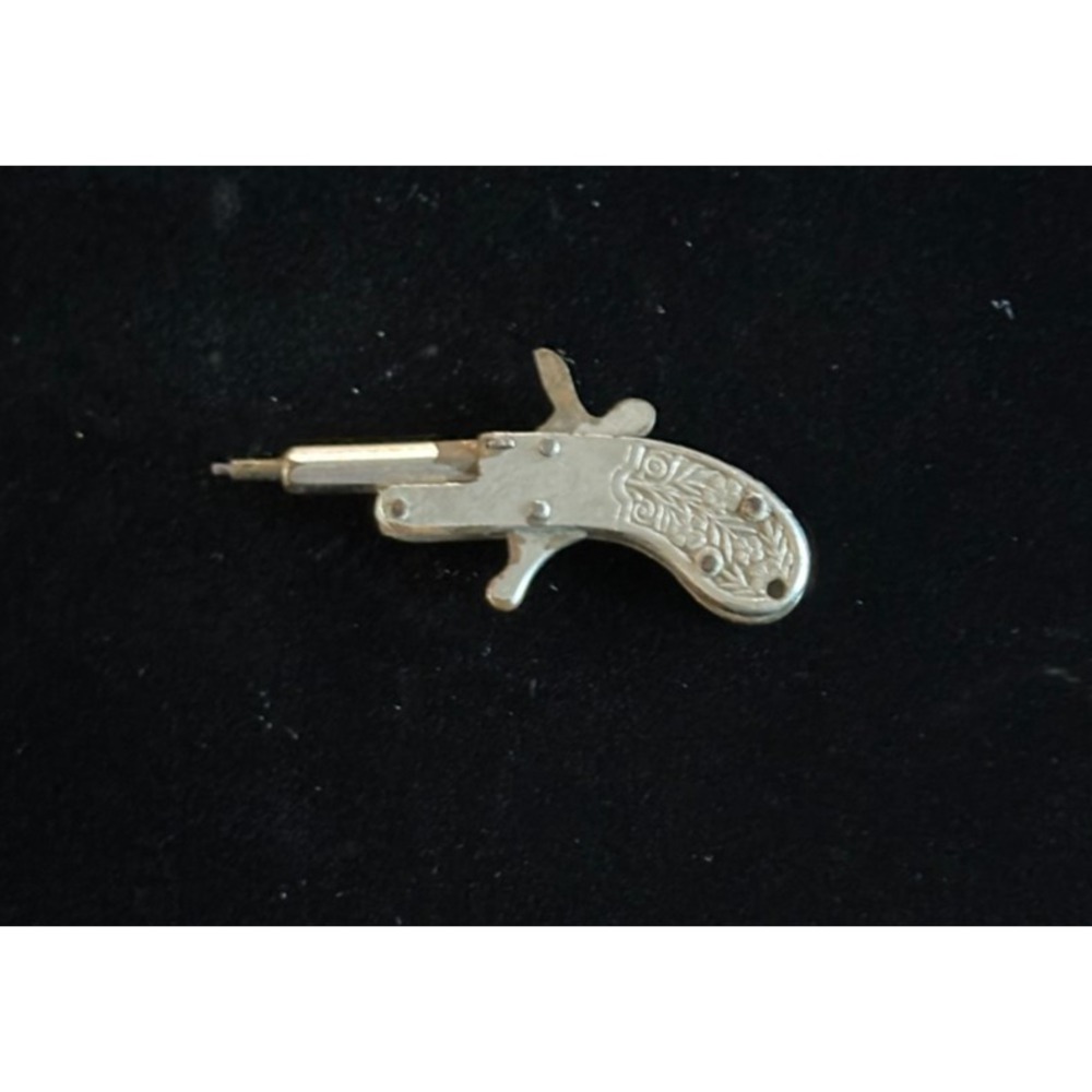 Vintage Miniature 2mm Berloque Pinfire Toy Pistol Japan Collectible Memorabilia